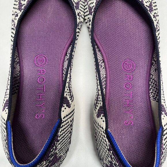 Rothy's The Flat Round Women’s 10 Secret Garden Floral Wisteria Violet Retired - Picture 6 of 10